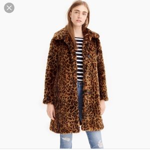 JCrew collection faux leopard coat xs